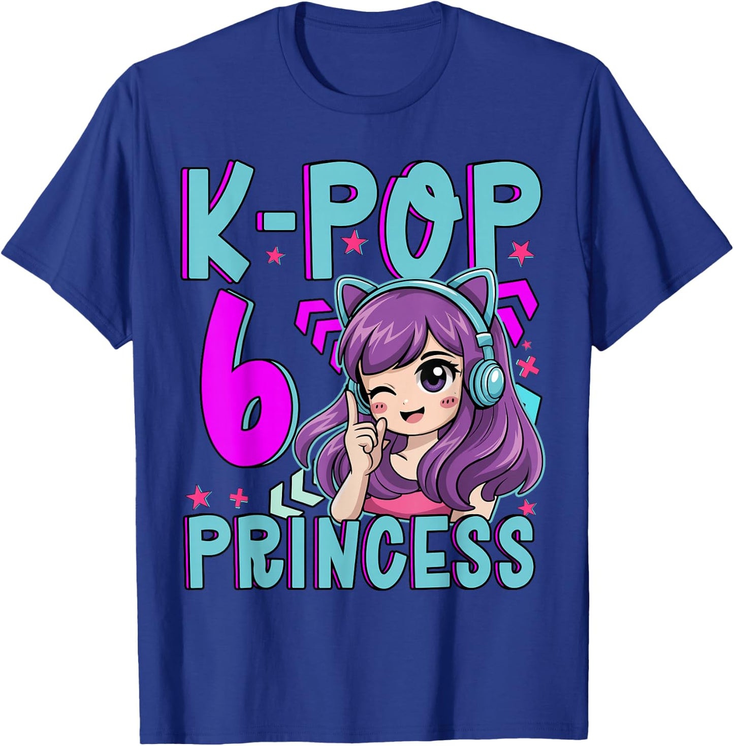 K-Pop Princess Age 6 Years Old Birthday Kid T-Shirt - T-Shirt | Royal