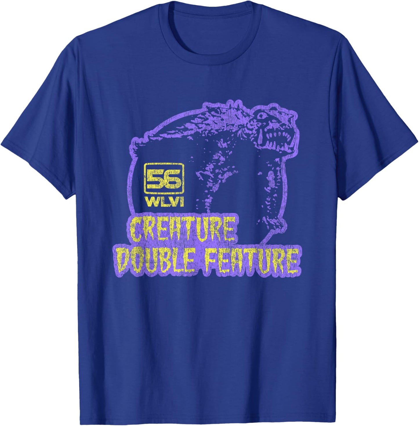 Creature Double Feature Retro 1970s T-Shirt - T-Shirt | Royal