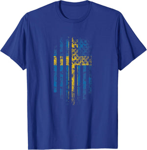 Swedish American Flag - Sweden Kids Men T-Shirt - T-Shirt | Royal