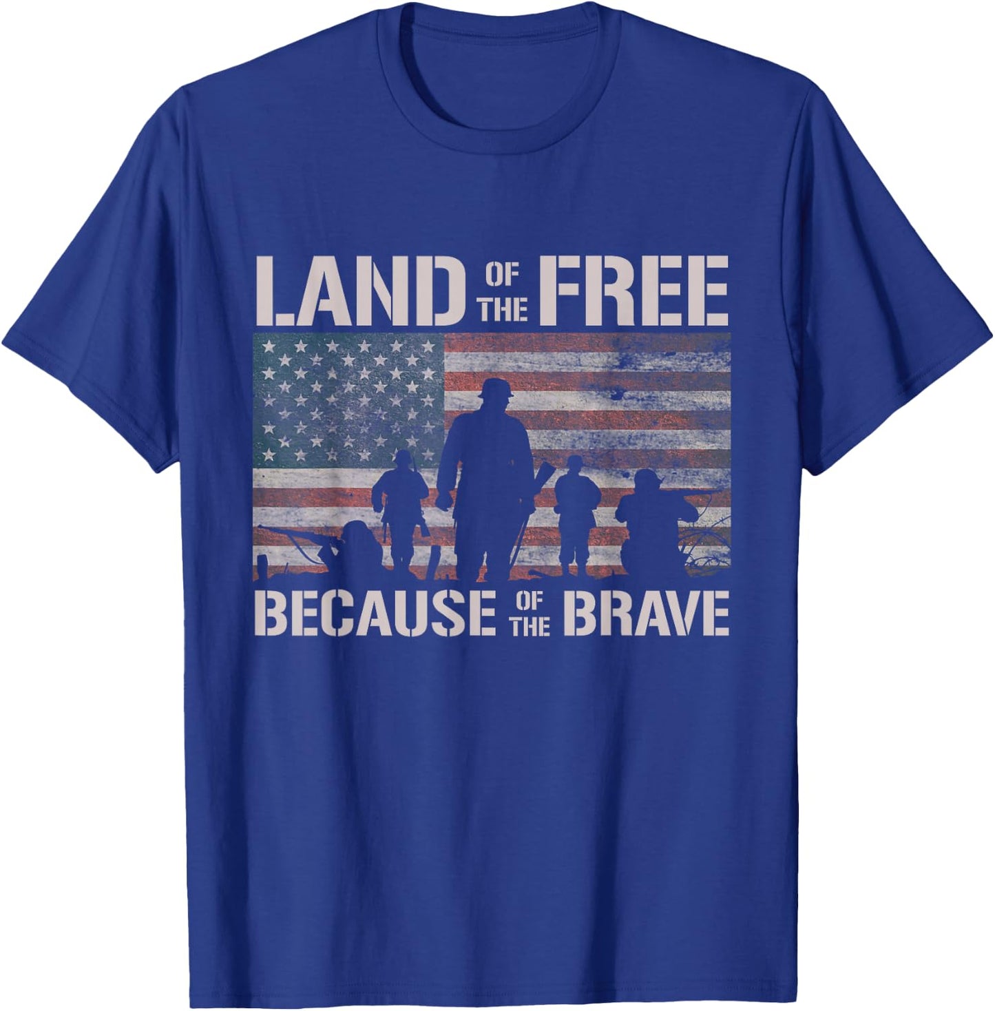 Land Of The Free Because Of The Brave American Flag T-Shirt - T-Shirt | Royal