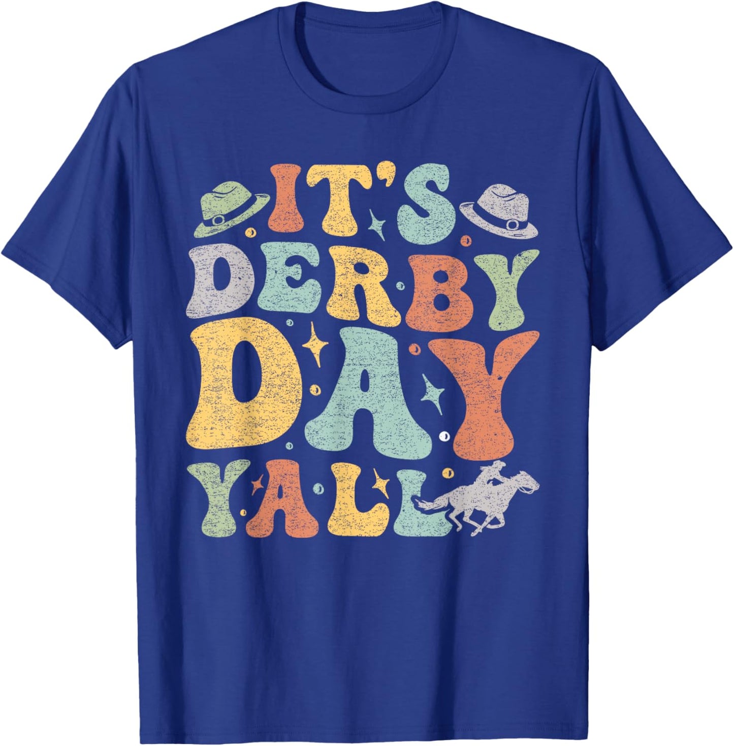 Groovy Horse Racing Derby Day Costume KY Sports Lovers T-Shirt - T-Shirt | Royal