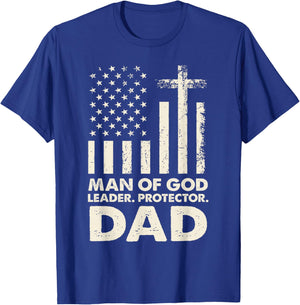 Christian Man of God Leader Protector DAD Father's Day T-Shirt - T-Shirt | Royal