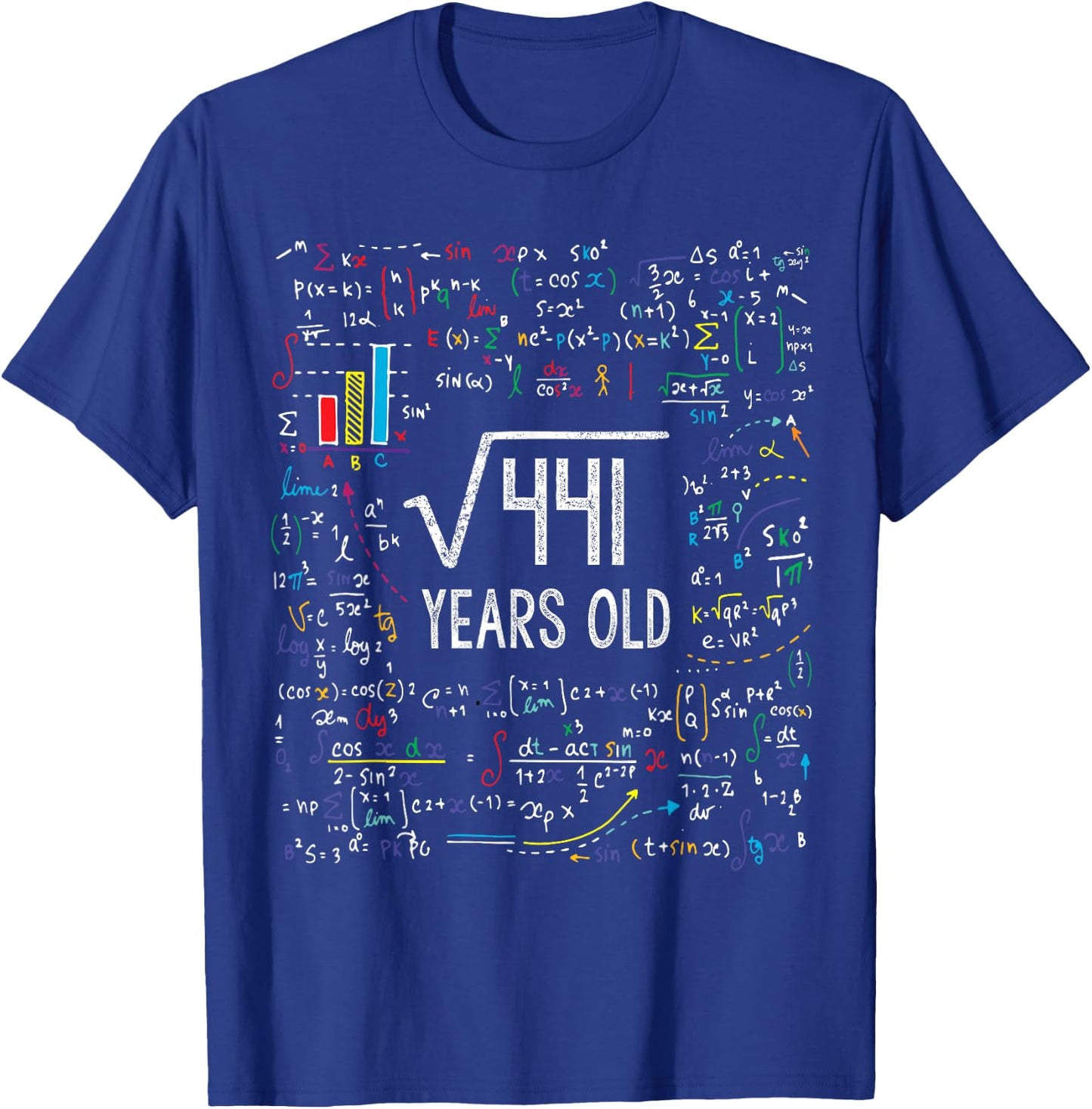 Square Root Of 441 21st Birthday 21 Year Old Gifts Math Bday T-Shirt - T-Shirt | Royal