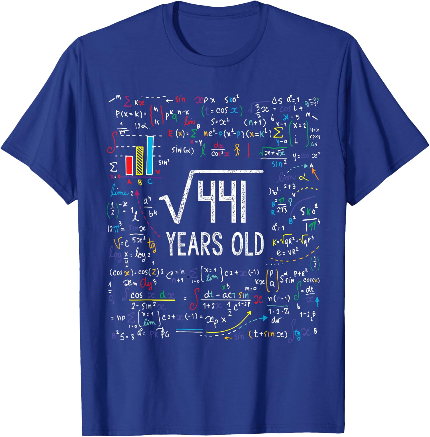 Square Root Of 441 21st Birthday 21 Year Old Gifts Math Bday T-Shirt - T-Shirt | Royal