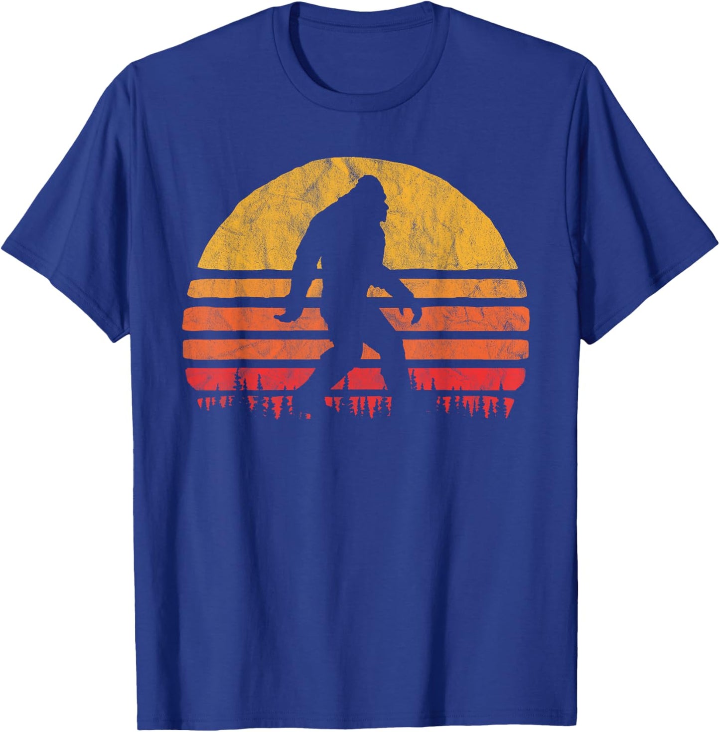 Retro Bigfoot Silhouette Sun Believe! Original 80's Graphic T-Shirt - T-Shirt | Royal