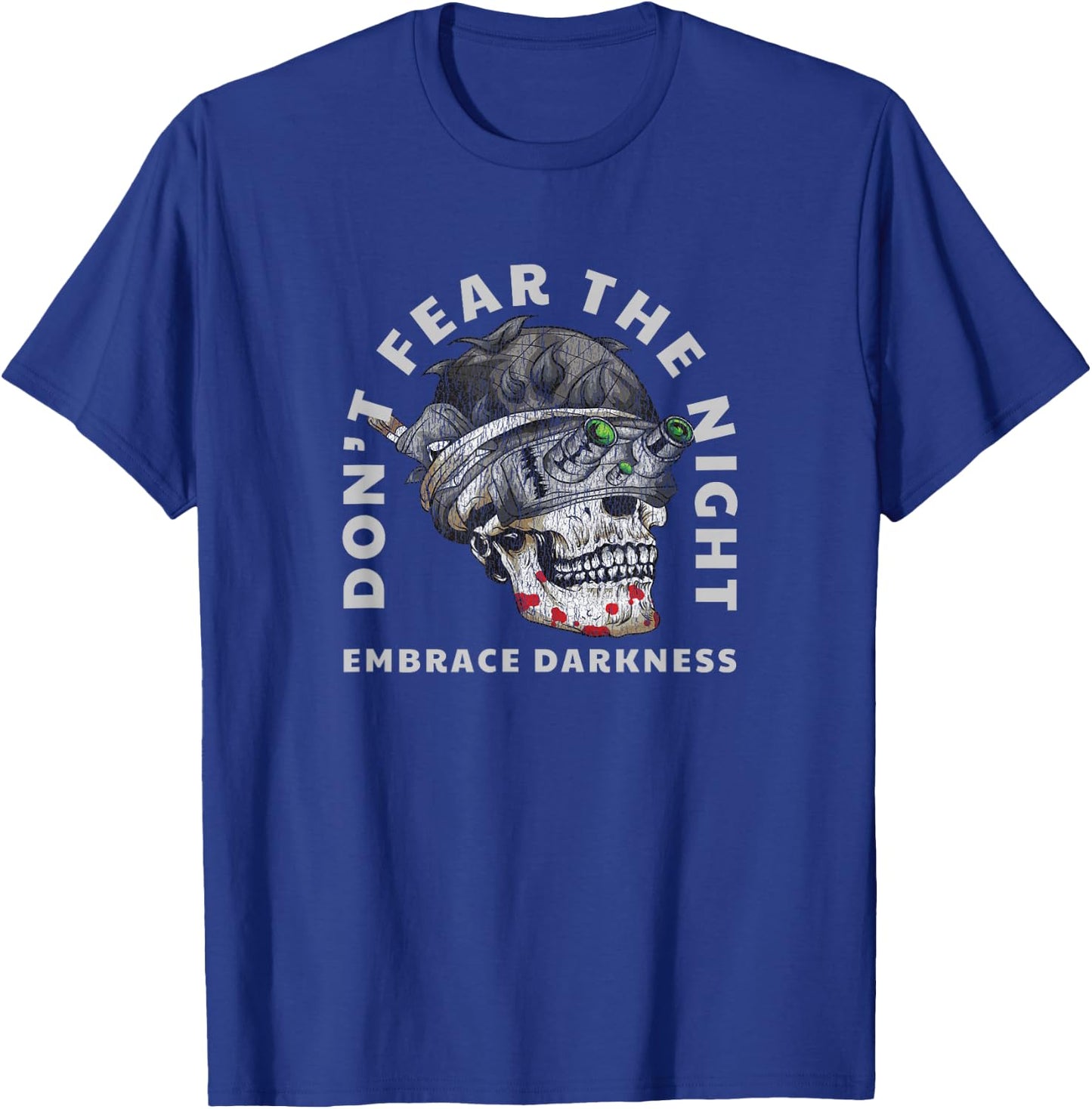 Military Tactical Skull Night Vision Embrace Darkness T-Shirt - T-Shirt | Royal