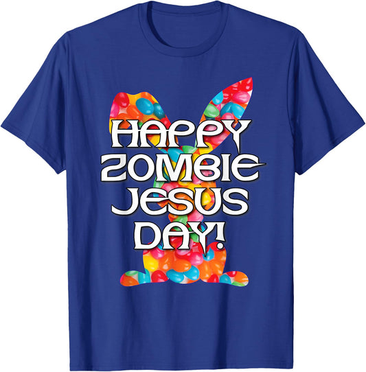 Happy Zombie Jesus Day Easter Bunny T-Shirt - T-Shirt | Royal