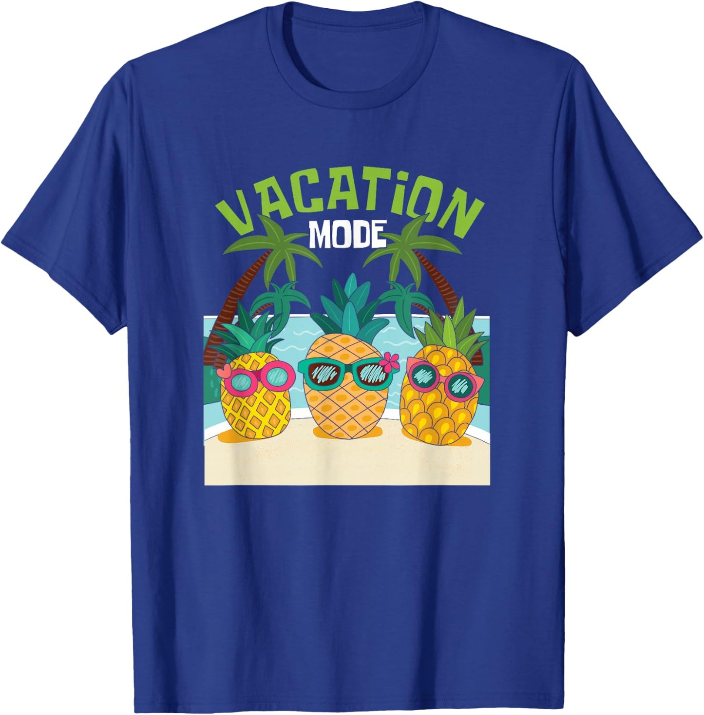 Cool Pineapple Summer Holiday Beach Swimming Party Theme T-Shirt - T-Shirt | Royal