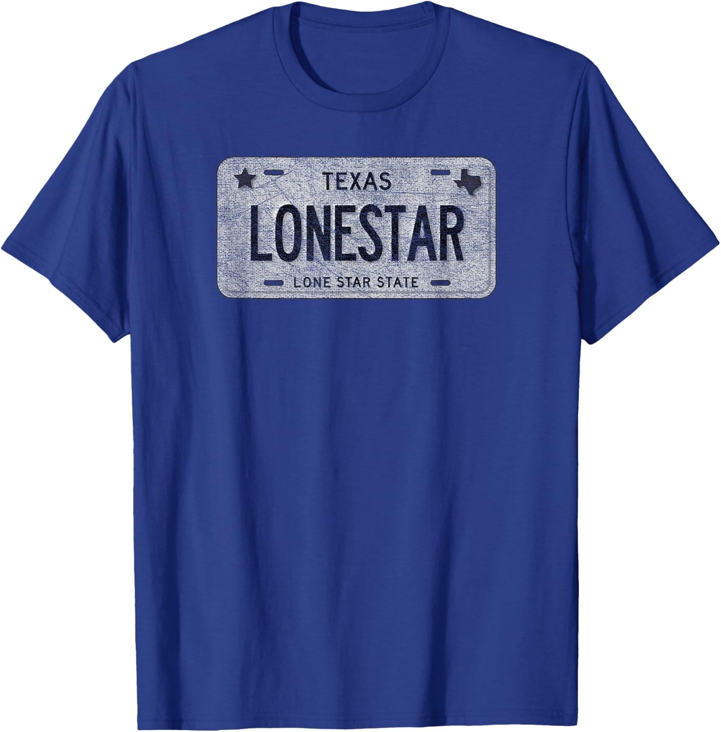 Funny TX State Vanity License Plate LONESTAR T-Shirt - T-Shirt | Royal