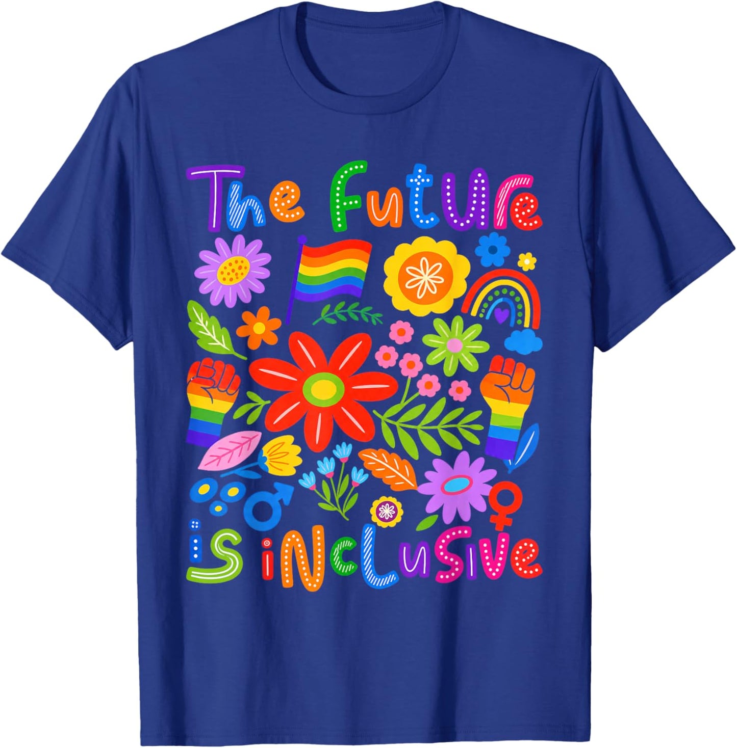 Future is Inclusive Floral Pride Toddler Kids T-Shirt - T-Shirt | Royal