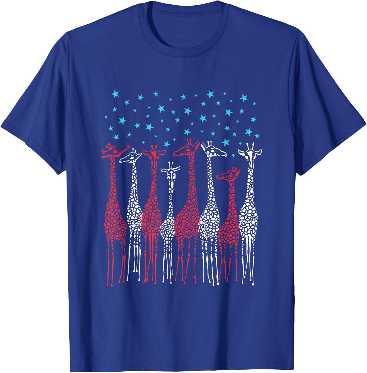 Red White And Blue Giraffe 4th of July Patriotic Kids Men T-Shirt - T-Shirt | Royal