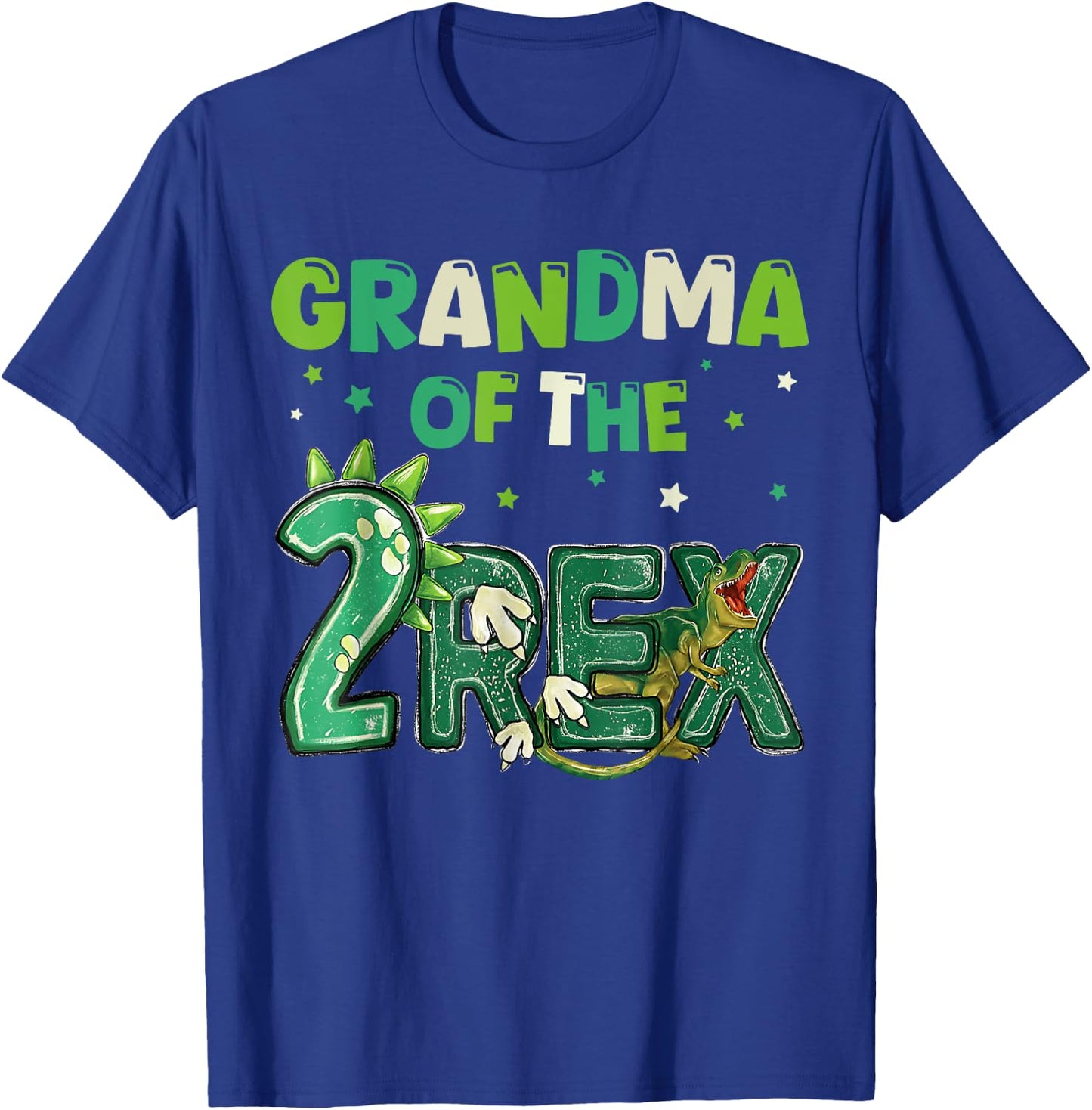 Grandma of the Two Rex Birthday Dinosaur Family Matching T-Shirt - T-Shirt | Royal