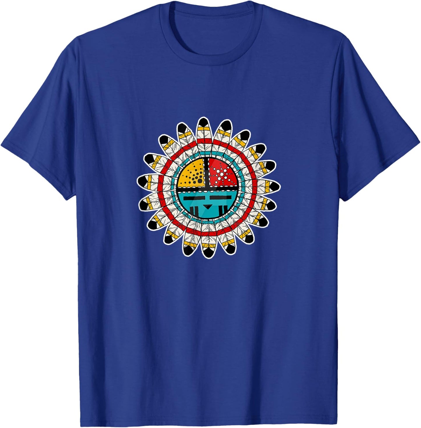 Hopi Kachina Native American , -Adults, Black, Small, Short Sleeve, Modern Graphic T-Shirt - T-Shirt | Royal