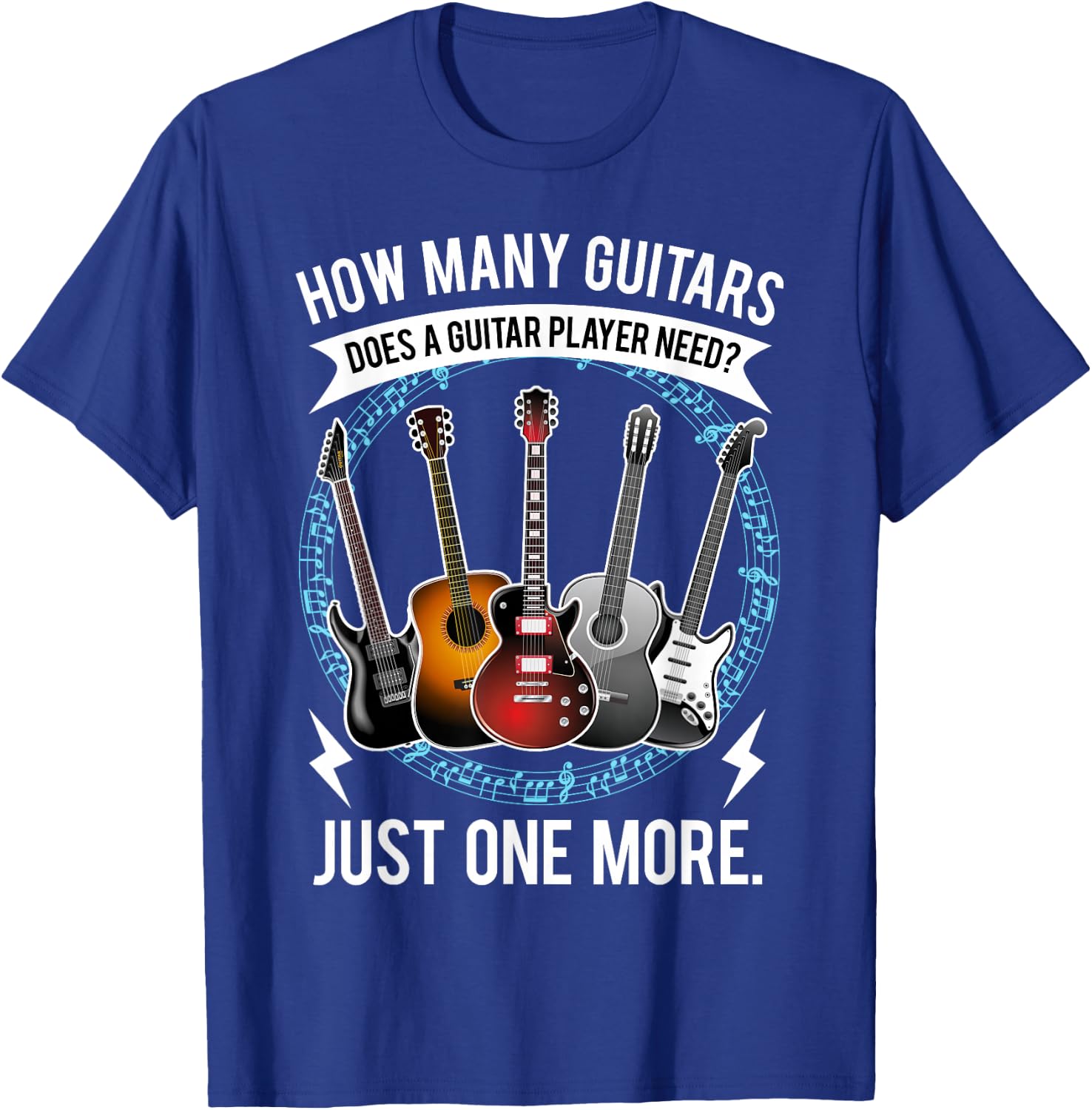 Guitar How Many Guitars Gift Guitar Player T-Shirt - T-Shirt | Royal