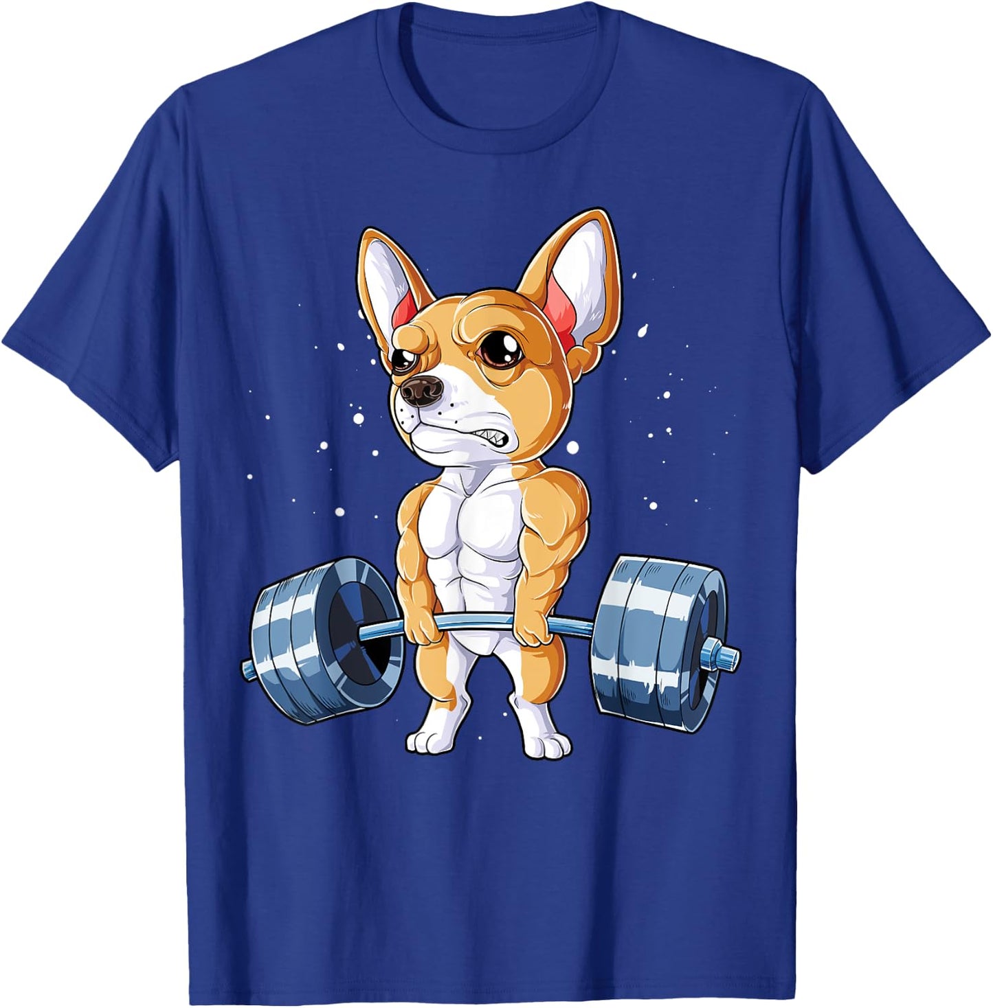 Chihuahua Weightlifting Funny Deadlift Men Fitness Gym Cute T-Shirt - T-Shirt | Royal