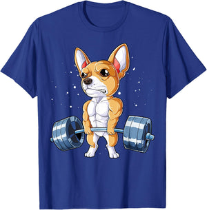 Chihuahua Weightlifting Funny Deadlift Men Fitness Gym Cute T-Shirt - T-Shirt | Royal