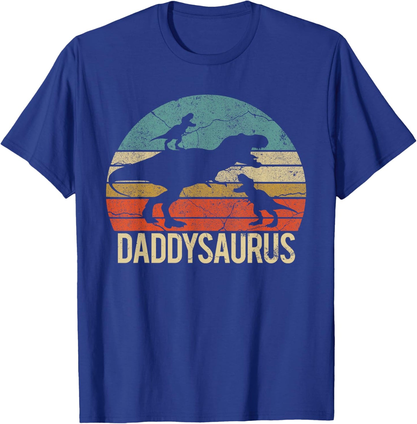 Daddy Dinosaur Daddysaurus 2 Two Kids for Dad T-Shirt - T-Shirt | Royal