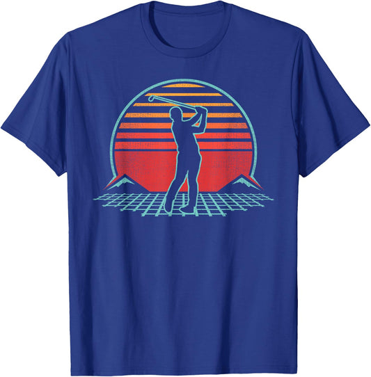 Golf Retro Vintage 70s 80s Style Golfer Player Gift T-Shirt - T-Shirt | Royal