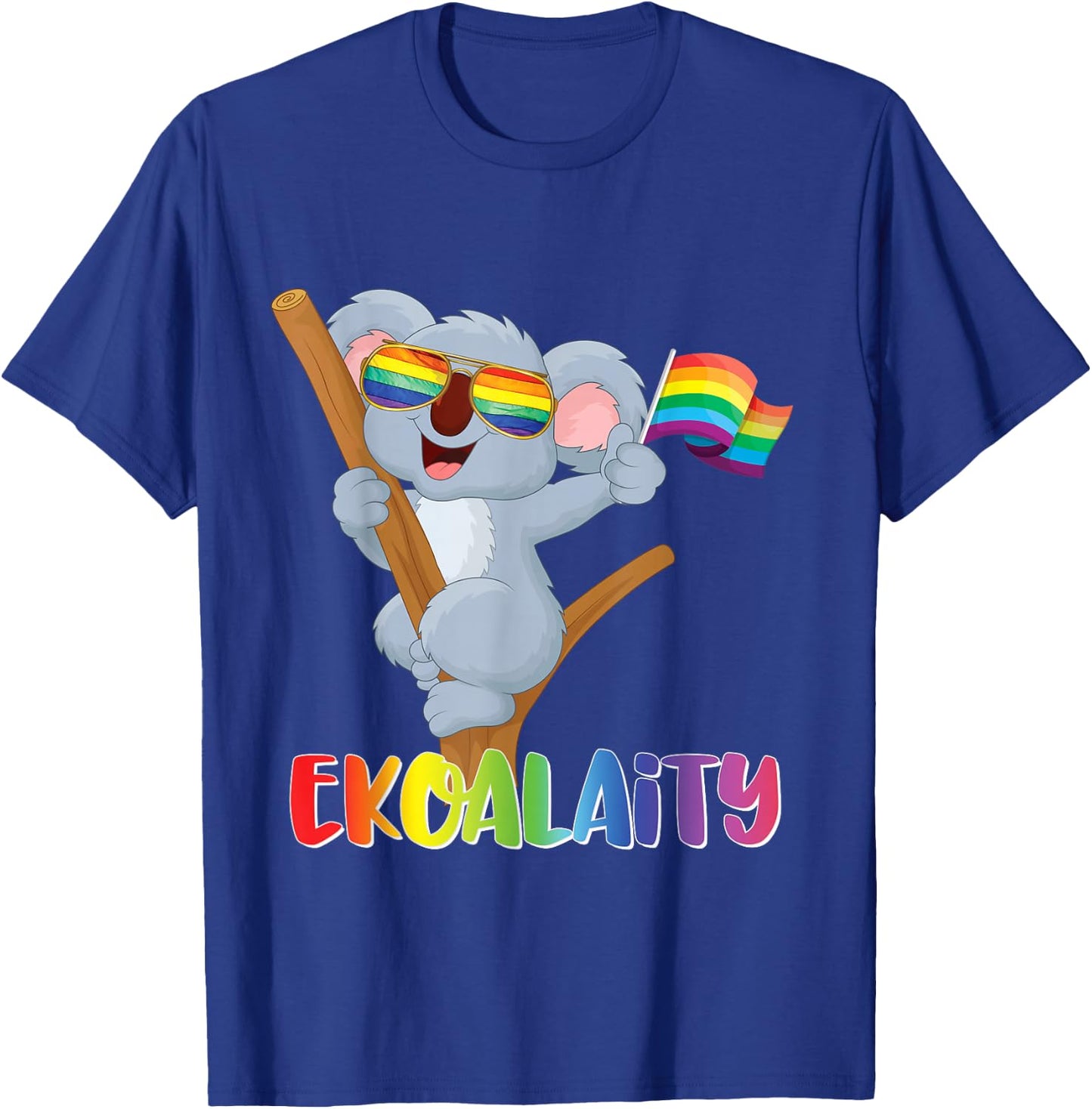 KOALA Gay Pride Shirt Men Women Kids LGBT Rainbow Flag Gift T-Shirt - T-Shirt | Royal