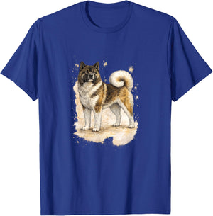 American Akita Watercolor Art – Majestic Akita T-Shirt - T-Shirt | Royal
