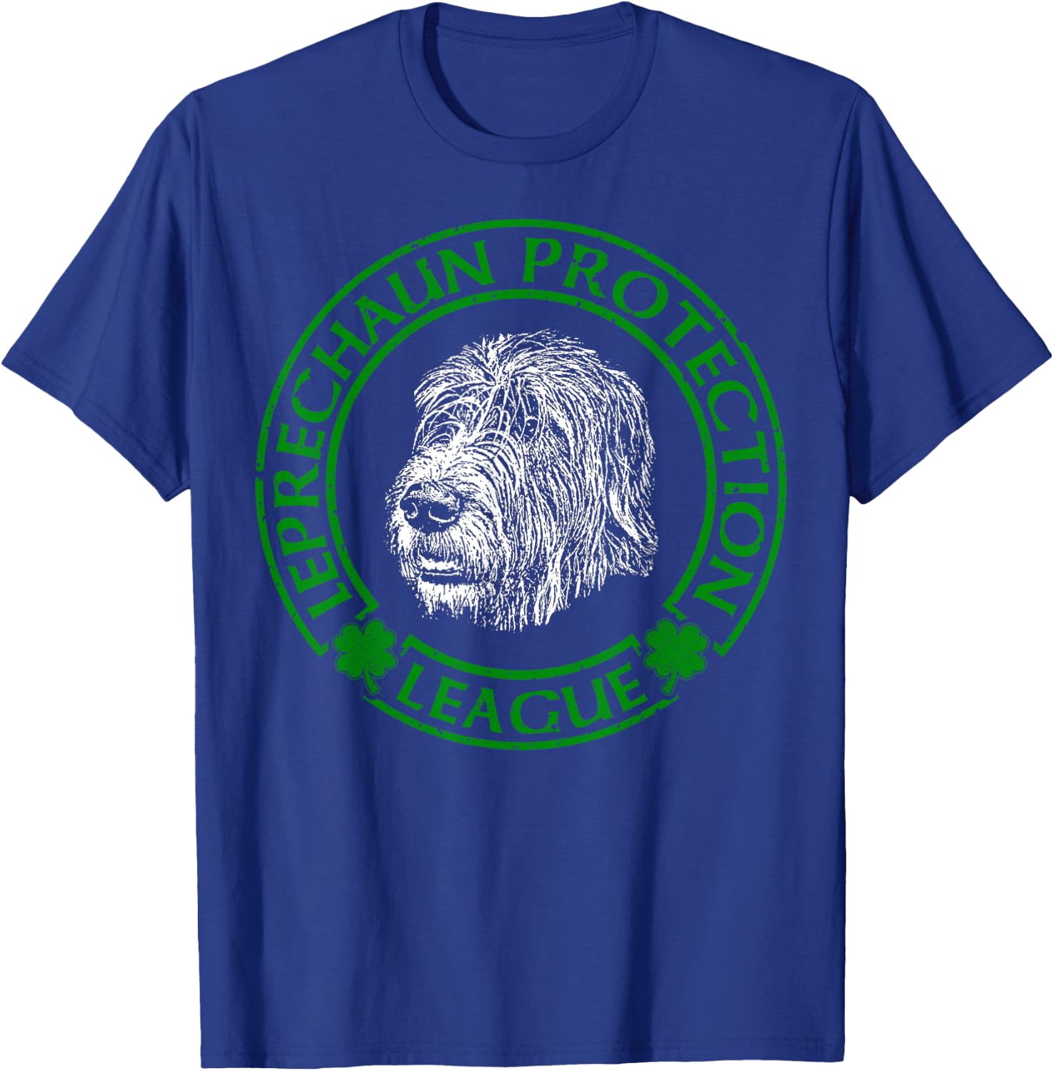Leprechaun Protection League Irish Wolfhound T-Shirt - T-Shirt | Royal