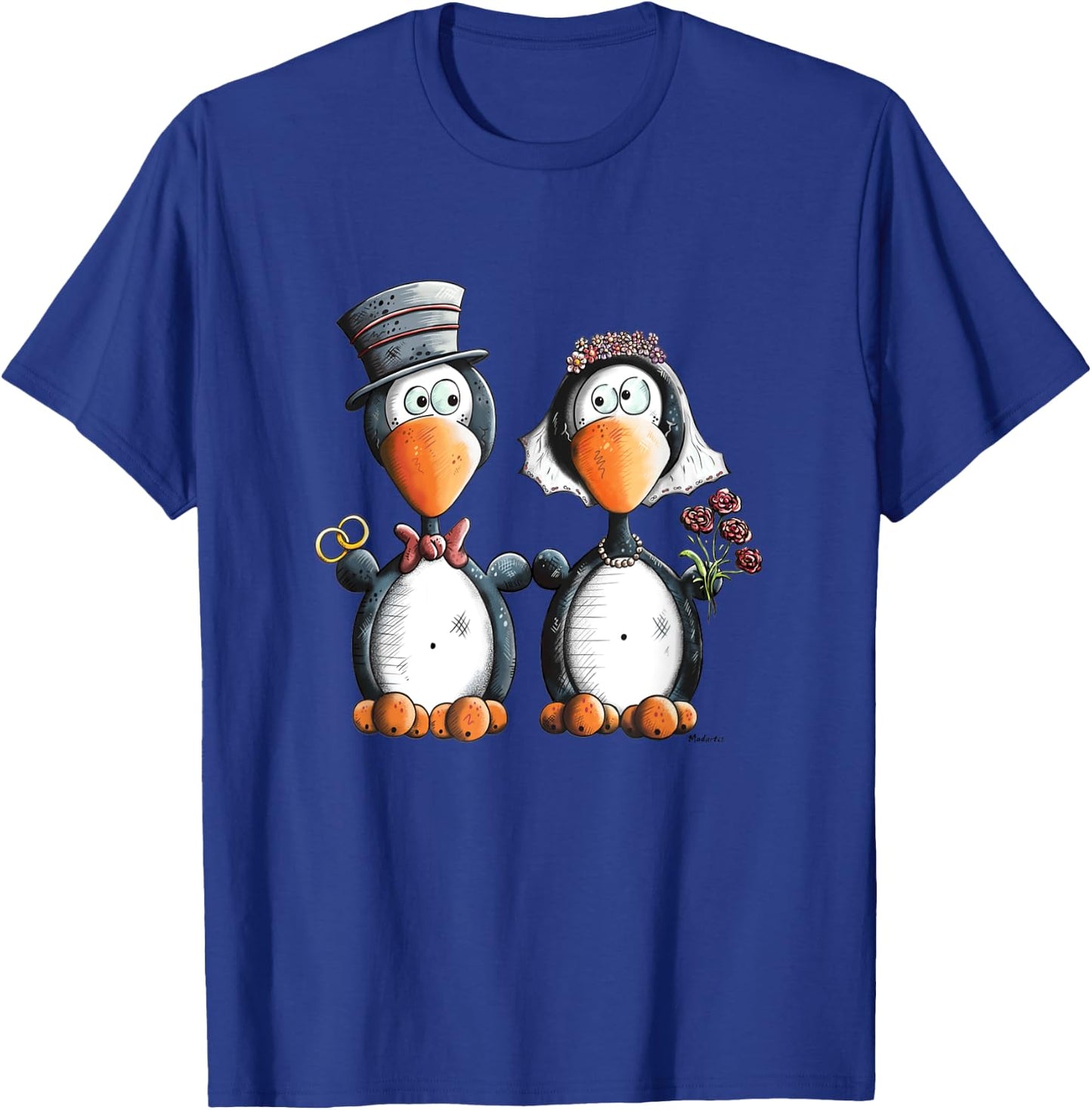 Awesome Penguin Wedding Gift Bride And Groom T-Shirt - T-Shirt | Royal