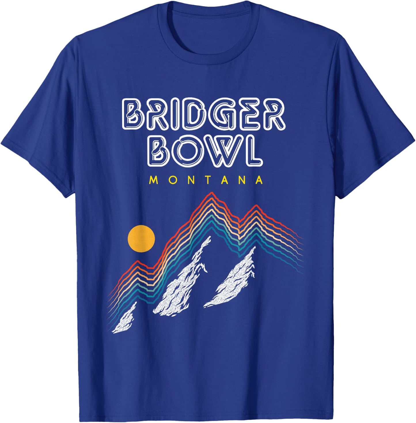 Bridger Bowl, Montana - USA Ski Resort 1980s Retro T-Shirt - T-Shirt | Royal