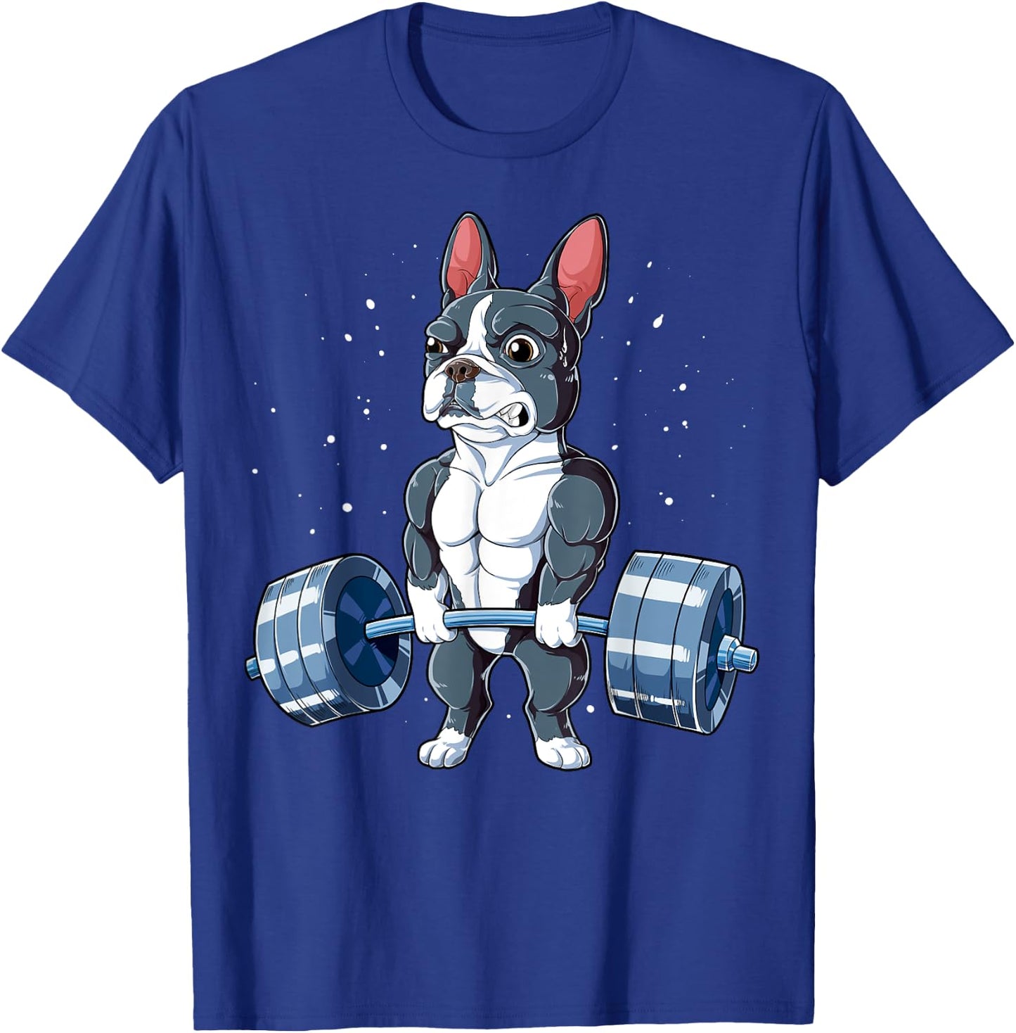 Boston Terrier Weightlifting Funny Deadlift Men Fitness Gym T-Shirt - T-Shirt | Royal