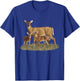 Whitetail Deer Doe & Cute Twin Fawns Wildlife Art T-Shirt - T-Shirt | Royal