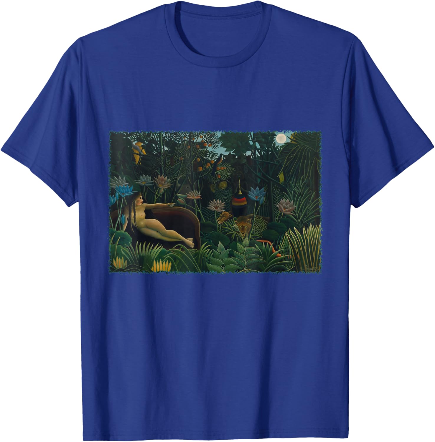 The Dream by Henri Rousseau, Vintage Jungle Art T-Shirt - T-Shirt | Royal