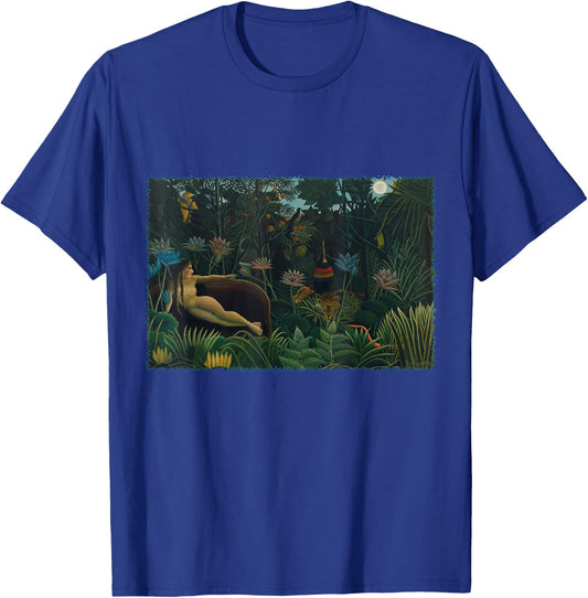 The Dream by Henri Rousseau, Vintage Jungle Art T-Shirt - T-Shirt | Royal
