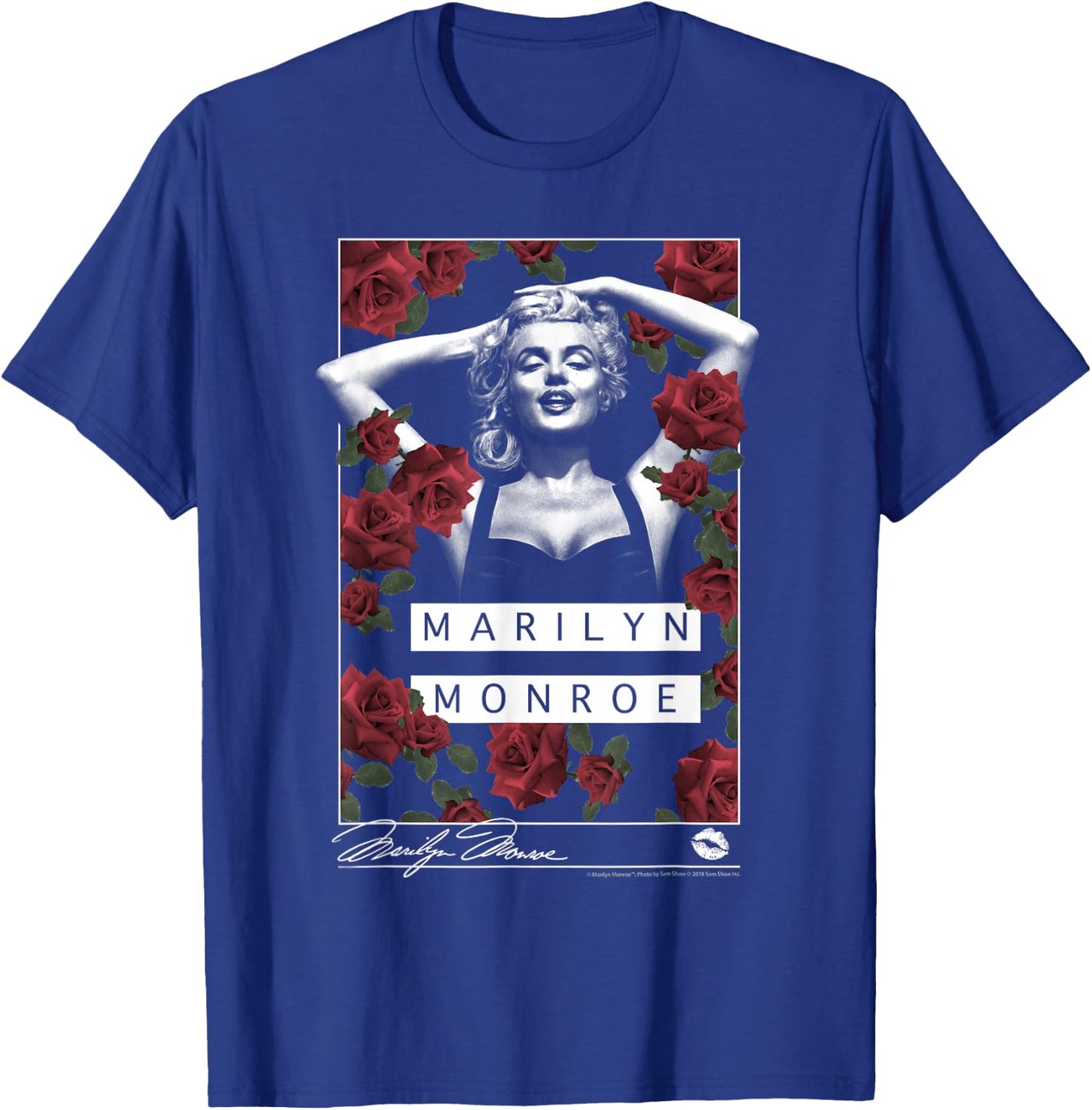 Marilyn Monroe rose garden silhouette T-Shirt - T-Shirt | Royal