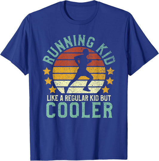 Running Kid | Funny Track and Field Runner & Run Lover Gift T-Shirt - T-Shirt | Royal