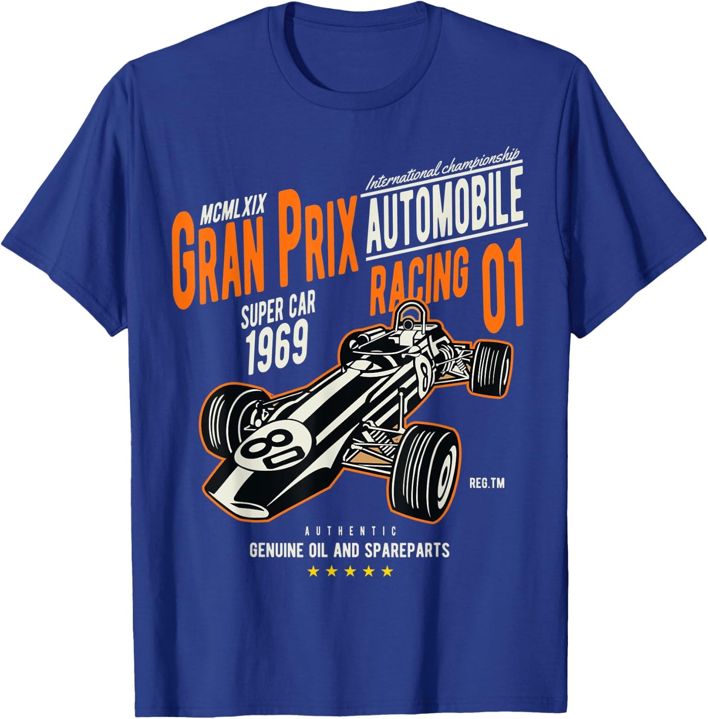 Vintage Car Racing Shirt Gran Prix 60s Auto Lovers Gift T-Shirt - T-Shirt | Royal