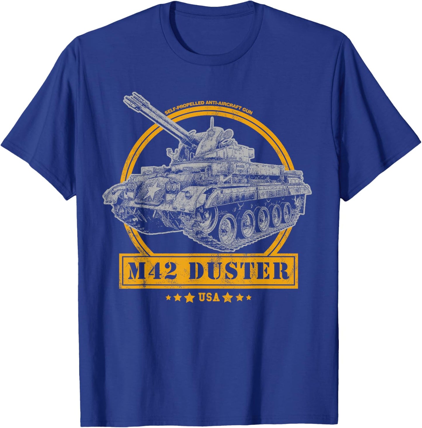 M42 Duster Self-Propelled Anti-Aircraft Gun T-Shirt - T-Shirt | Royal