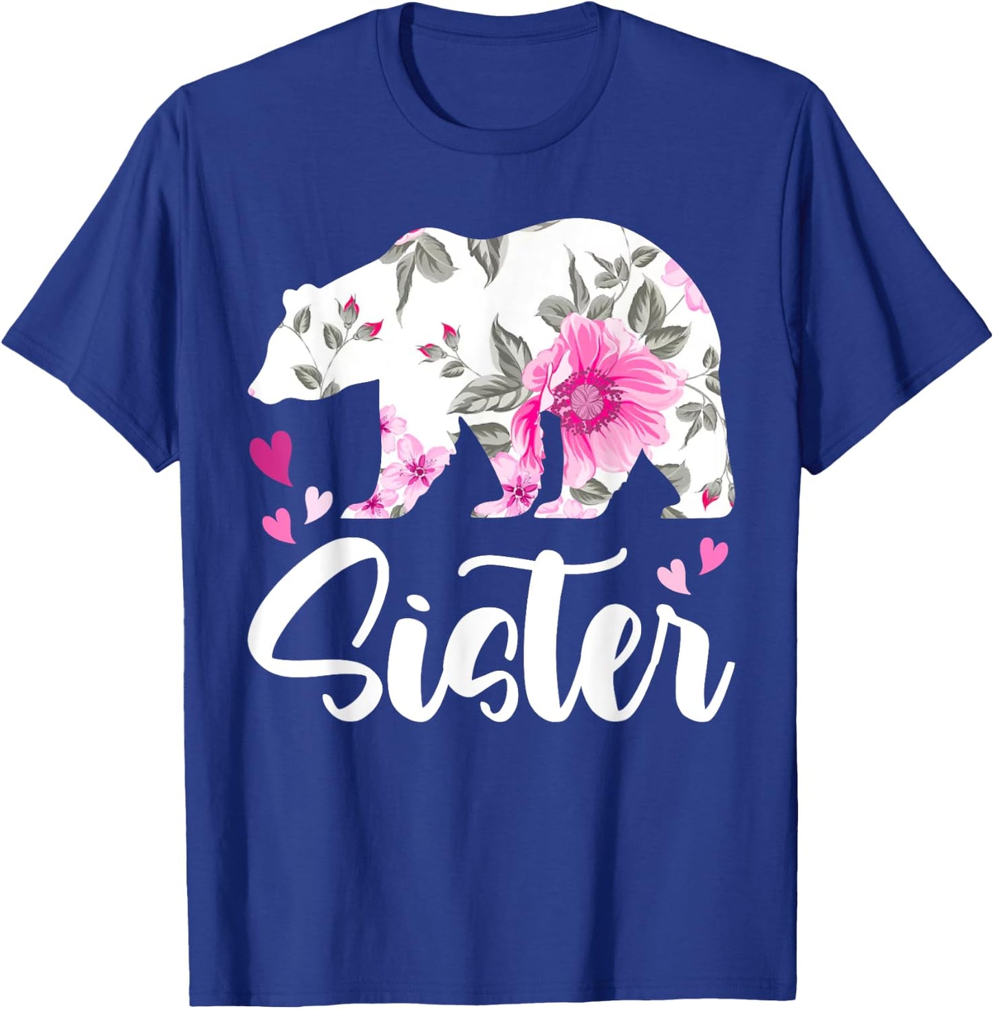 Floral Sister Bear Matching Family Bear, Sister Bear T-Shirt - T-Shirt | Royal