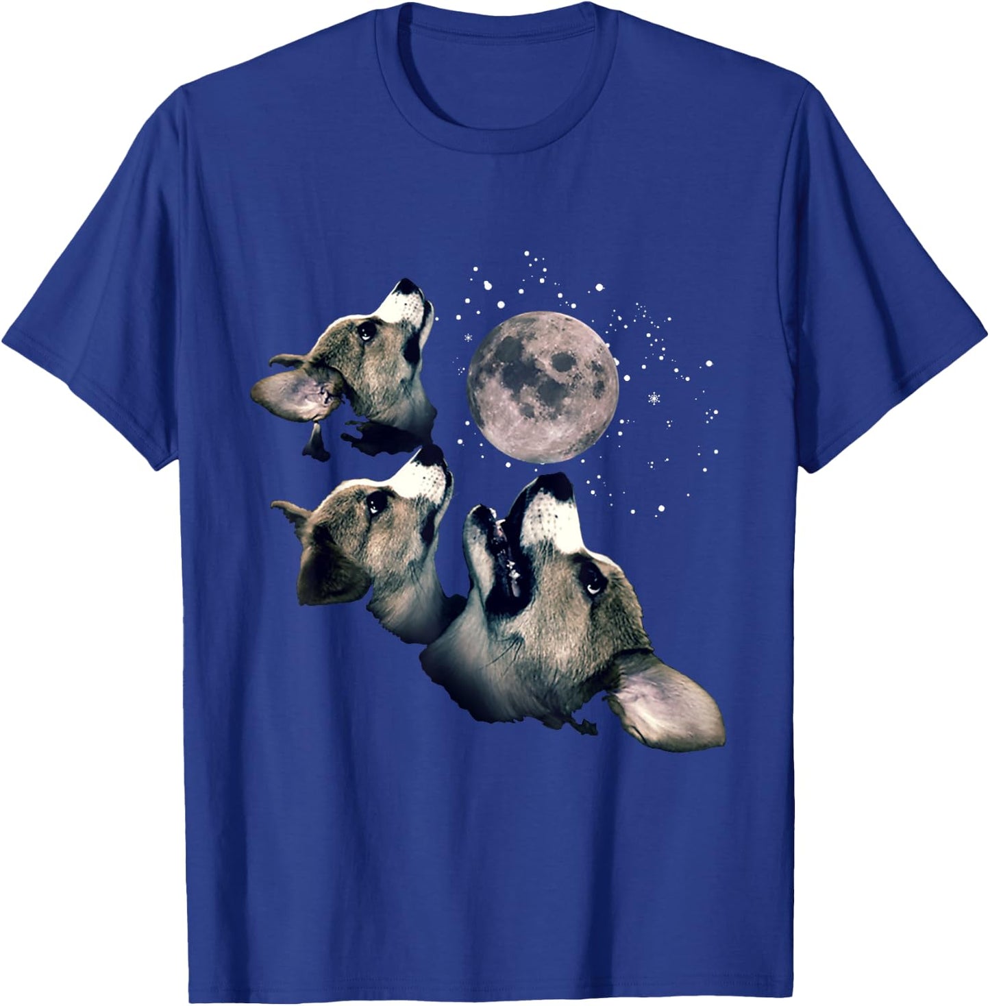 Funny Three Corgi Moon Wolf Parody Gift Lovers T-Shirt - T-Shirt | Royal