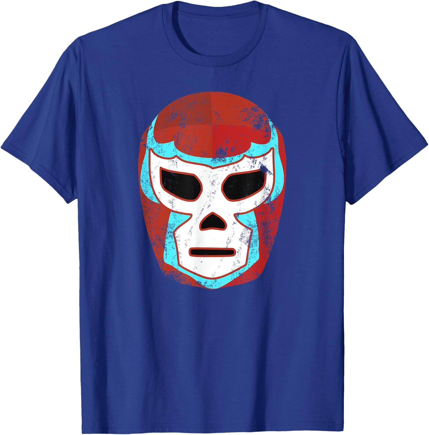 Wrestling Lucha Libre Luchador Mask Retro Throwback T-Shirt - T-Shirt | Royal