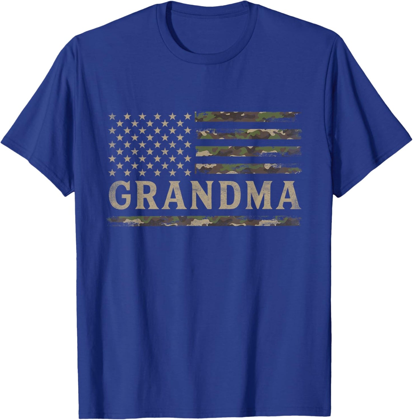 Camo Grandma Camourflage USA Flag Mothers Day T-Shirt - T-Shirt | Royal