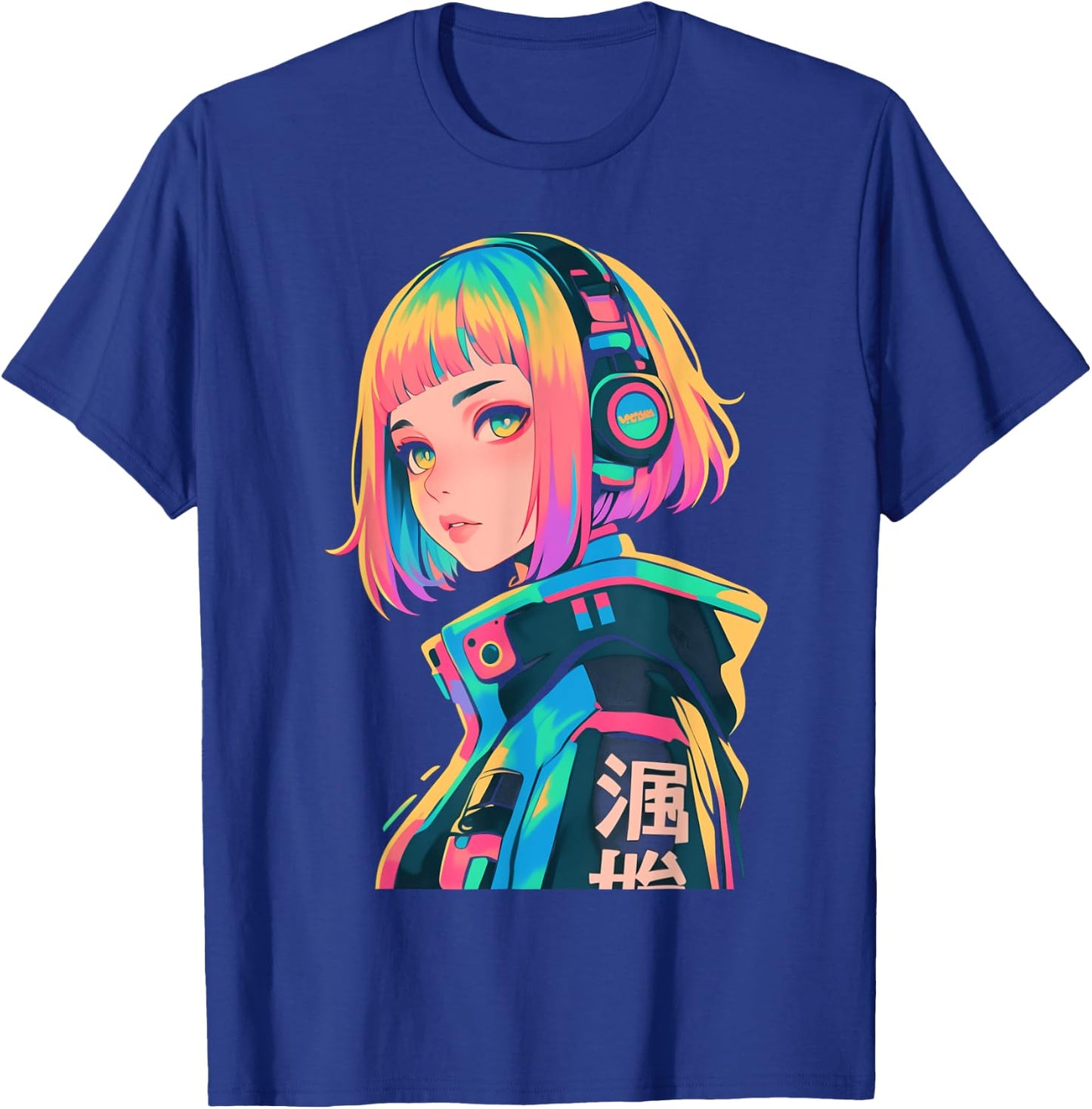 Anime Manga Gamer Girl Cyberpunk Aesthetic Techwear Harajuku T-Shirt - T-Shirt | Royal