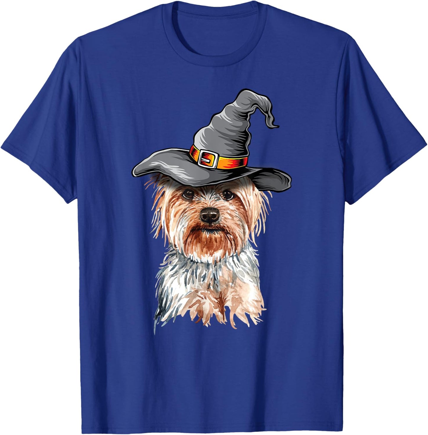 Yorkie Halloween Witch Hat Yorkie Dog Halloween Men Women Kids T-Shirt - T-Shirt | Royal
