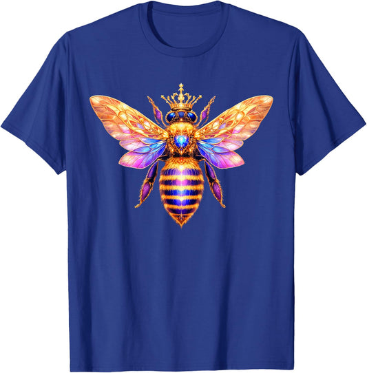 Queen Bee Crown Women Men Girls Honey Hive Bee Keeper Bee T-Shirt - T-Shirt | Royal