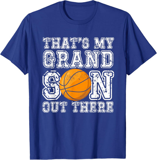 That's My Grandson Out There Basketball Grandma Grandpa T-Shirt - T-Shirt | Royal