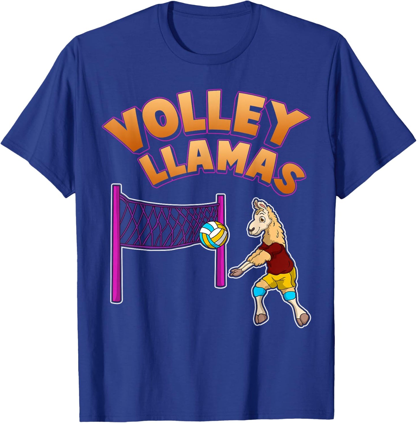 Volley Llama T Shirt Volleyball Sport Team Women Gift T-Shirt - T-Shirt | Royal