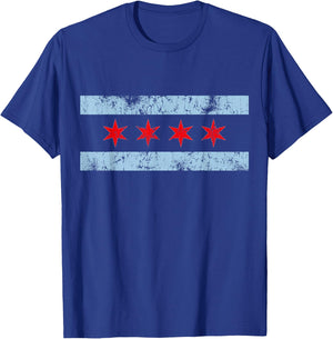 Vintage Flag of Chicago T-Shirt - T-Shirt | Royal