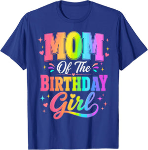 Mom of The Birthday Girl Matching Family Party T-Shirt - T-Shirt | Royal