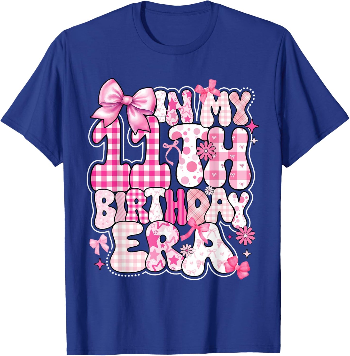 Kids In My 11th Birthday Era Girl 11 Year Old Coquette Bow T-Shirt - T-Shirt | Royal