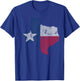 Retro Texas Flag Map Men Women Kids Youth Boys Girls Toddler Small T-Shirt - T-Shirt | Royal