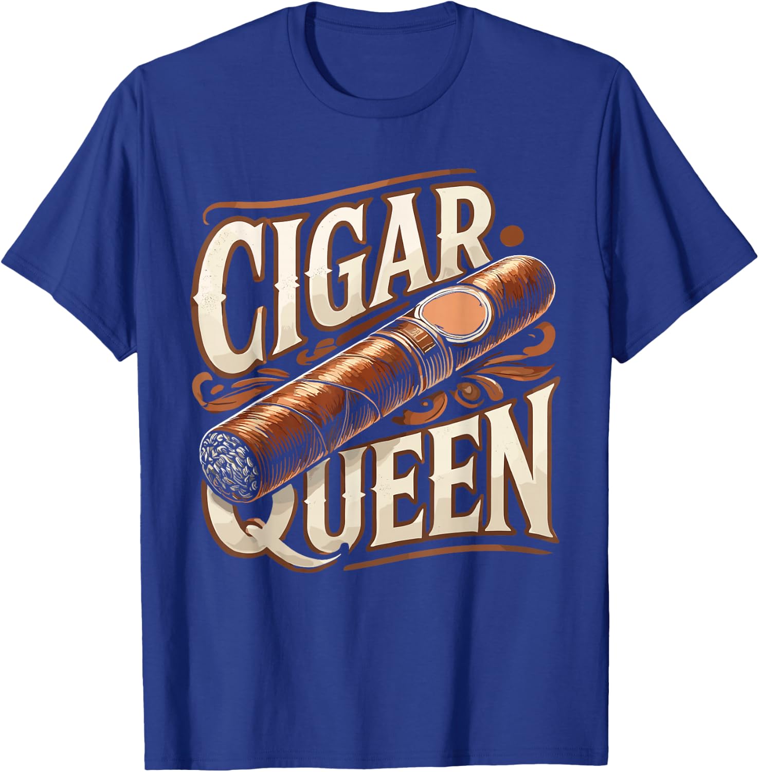 Smoke Smoking Cigar Queen T-Shirt - T-Shirt | Royal