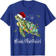 Turtle Santa Hat Merry Christmas Lights Xmas Holiday Costume T-Shirt - T-Shirt | Royal